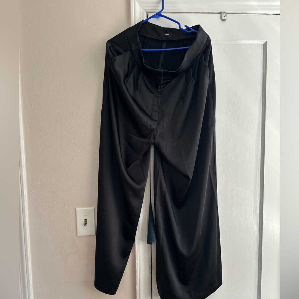 Express silk wide leg pants.